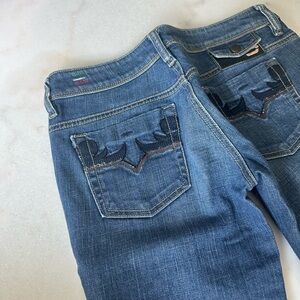 Diesel Blue Gold Embroidered Bebel Bootcut Jeans SZ W27 L30